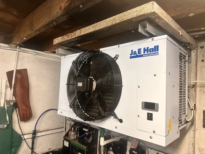 J&E Hall evaporator unit fitted in a cold room